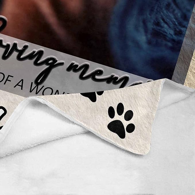 Custom Photo Blanket Best Memorial for Your Pets - Personalized Cozy Fleece Throws Blanket with Picture Upload for Dogs Cats Family Friends