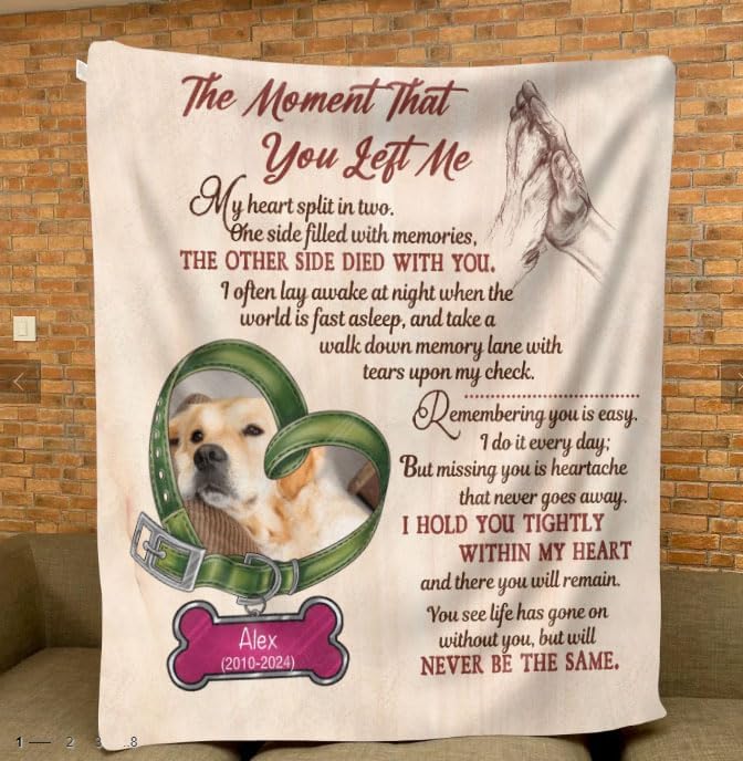Pamaheart Custom Dog Face Blankets, Personalized Pet Photo Blanket, Fleece Dog Blankets, Customized Photo Throws, Dogs Dad Gifts, Pet Lover Gifts, Memorial Gift /21