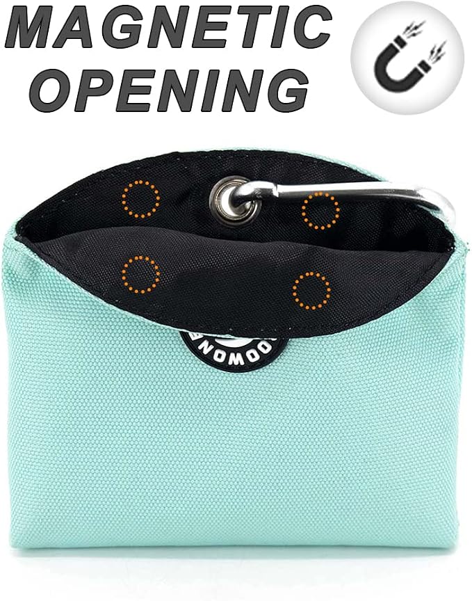 Dog Treat Pouch Magnetic Closure Small Dog Training Treat Pouch Pocket Sized Small Dog Treat Pouch with Clip (mint green)