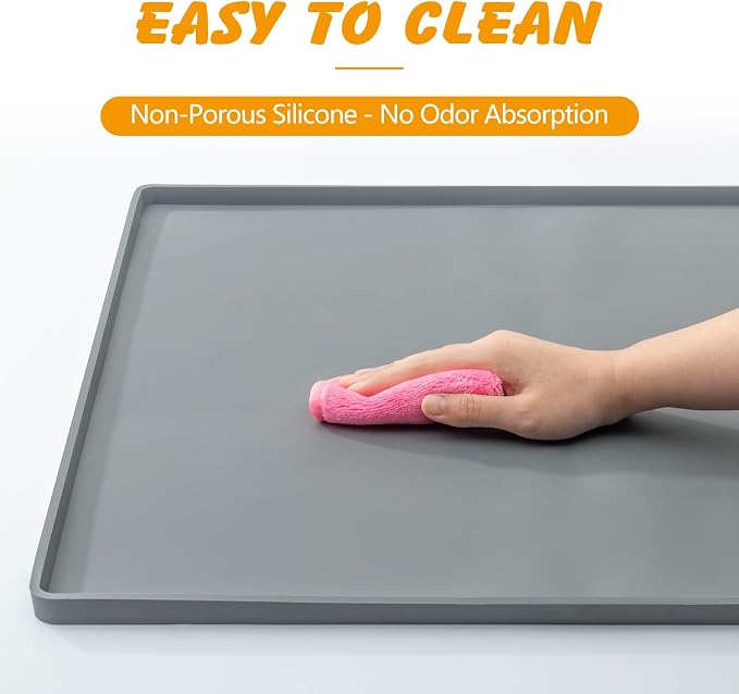 ondware Silicone Dog Pee Pad Holder for Standard 27x27 in Pads, Non-Slip Leak-Proof Puppy Pad Tray, Portable Puppy Training Mat with Raised Edges for Floor Protection, Easy to Clean