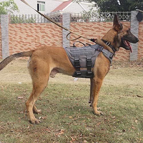 ICEFANG No Pull Tactical Dog Harness for X-Large Dogs,Adjustable Dog Vest