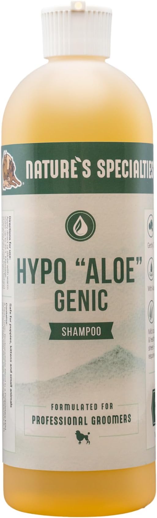 Nature's Specialties Hypoallergenic Ultra Concentrated Aloe Dog Shampoo for Pets, Makes up to 4 Gallons, Natural Choice for Professional Groomers, for Sensitive Skin, Made in USA, 16 oz