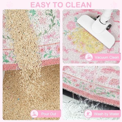 Unicorn Catcher 33"x22" Cat Litter Mat Non-Slip Washable Litter Box Mat