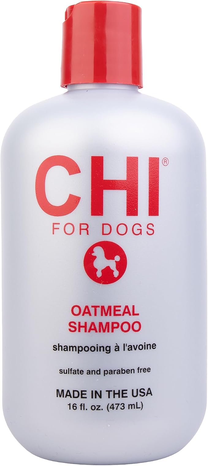 CHI for Dogs Oatmeal Dog Shampoo, Gentle Formula, 16 Fl Oz Bottle | Oatmeal formula, soothing gentle wash, dry itchy skin and dander, puppies and adult dogs