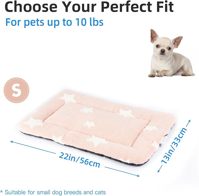 Mora Pets Cat Beds for Indoor Cats Washable Cat Mat Bed Flat Dog Crate Pad | Ultra Soft Cat Bed for Carrier, Puppy Crate Pad for Dog Cages Cozy Sleeping Liner, Small Cat Pillow Cushion Anti Slip 22 x 13