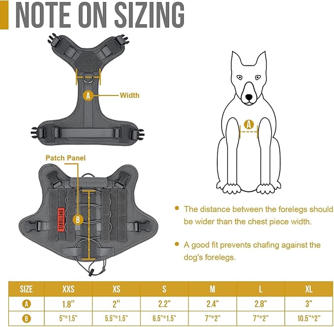 OneTigris Tactical Dog Training Vest No Pull Harness for Dogs,Adjustable Dog Hiking Harness Working Vest(Grey, Large)