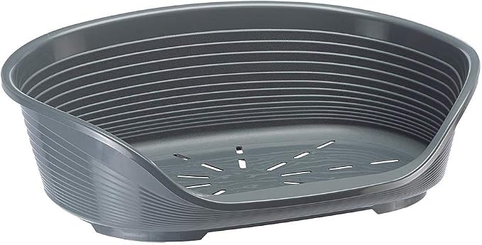 Ferplast Siesta Deluxe - Cat & Dog Bed - 100% Recycled Plastic, Washable, Breathable & Antislip - 54 x 35 x 21.5cm, S, Dark Grey