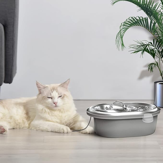 Cat Water Fountain Filters, Compatible with Stainless Steel Pet Fountain 8 Filters with 8 Sponges Replacement Filters for Cat Fountain (8 Filters& 8 Sponges)