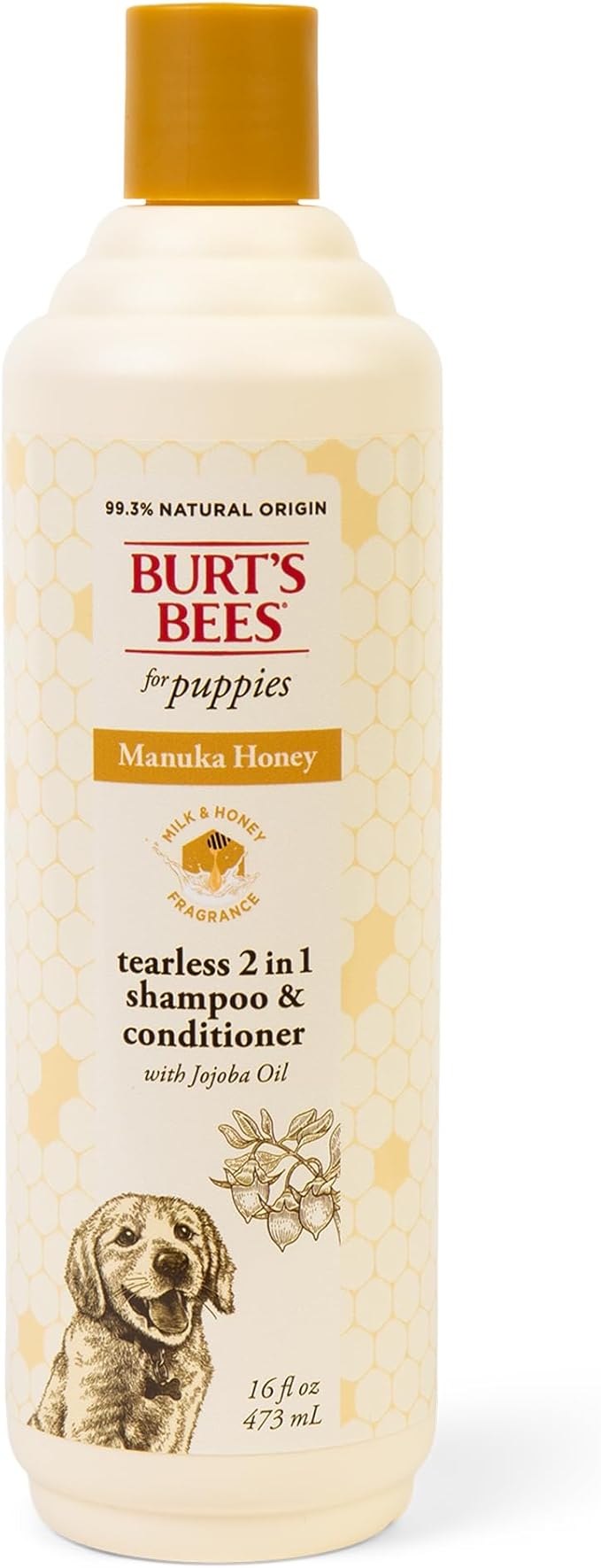 Burts Bees for Pets Manuka Honey 2-in-1 Shampoo and Conditioner, 16 Fl Oz | Jojoba oil formula, 2-in-1 shampoo and conditioner, 95% natural origin, sulfate-free
