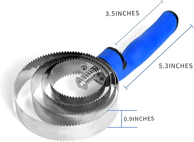 BOTH WINNERS Reversible Stainless Steel Curry Comb with Soft Touch Grip (Blue)
