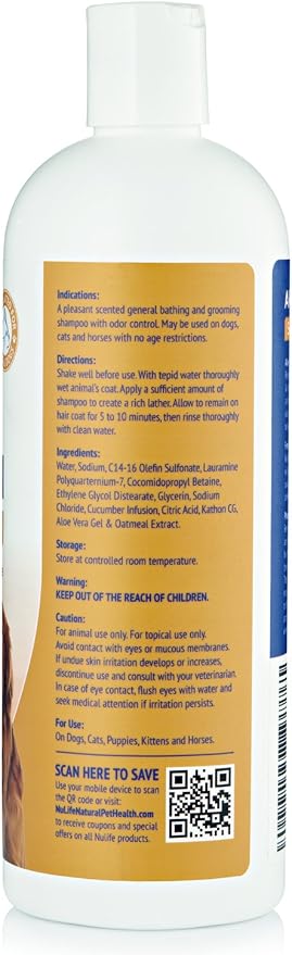 Oatmeal Dog Shampoo with Soothing Aloe Vera, Sensitive Skin Dog Shampoo for All Pets, with Tropical Fresh Pina Colada Scent, Hypoallergenic Formula Provides Relief from Allergies & Dry Itchy Skin
