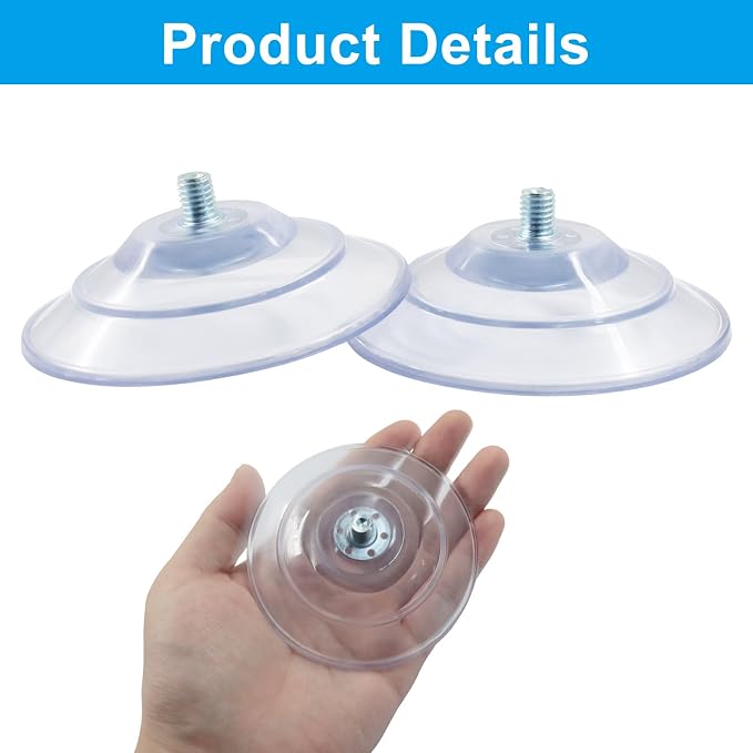 4 Pack Suction Cup Replacement with Screws, 85mm Clear | For Foldable & Cordless Cat Window Perch, Strong Adhesive