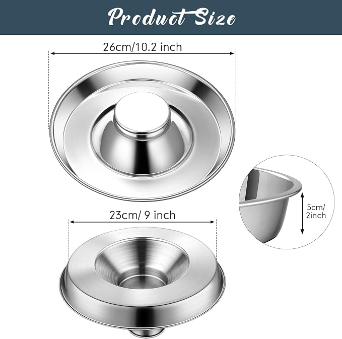 Zopeal 6 Pcs Stainless Steel Puppy Bowls 10.2" Puppy Feeder Dog Water Food Feeding Bowl for Multiple Weaning Small Dogs Cats, Pet Eating at The Same Time, Cylinder Style