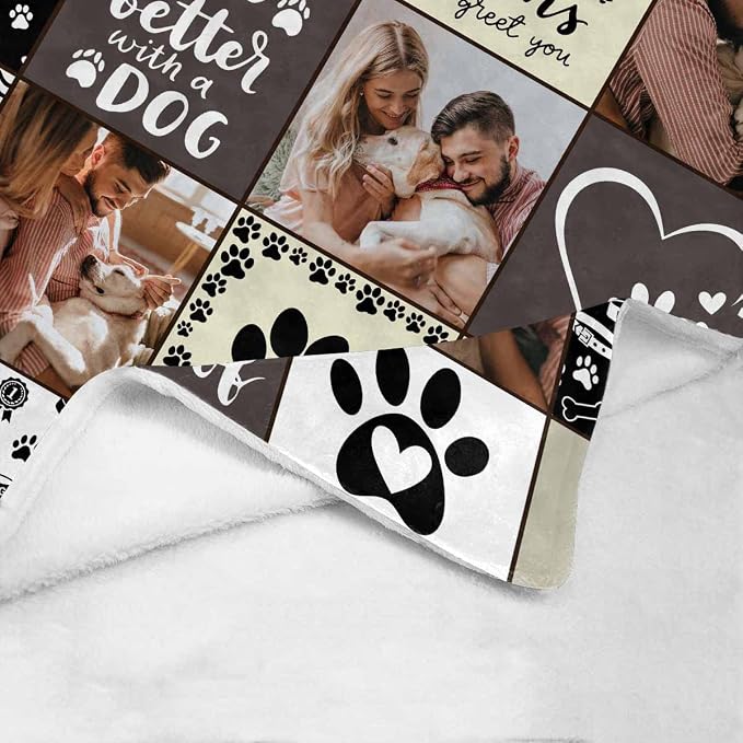 Artsadd Custom Memorial Blanket with Photos and Name-in Loving Memory Gifts Personalized for Loved Ones Lost-Remembrance Blankets for Dogs Cats Pets Lover-Family Photos