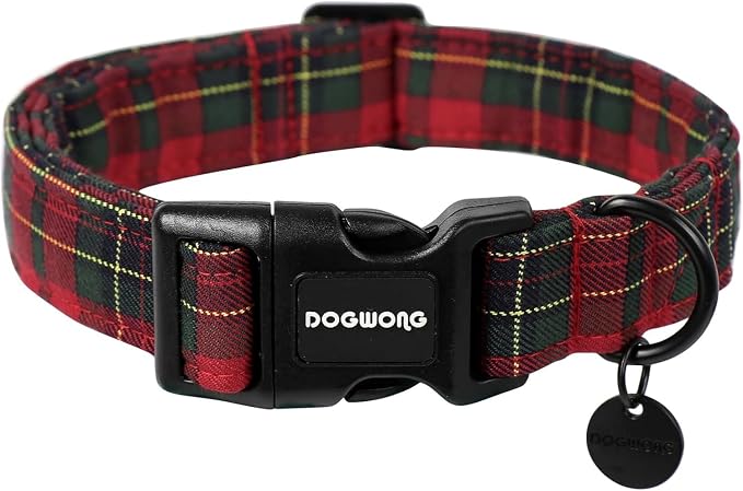 DOGWONG Cotton Christmas Dog Collar