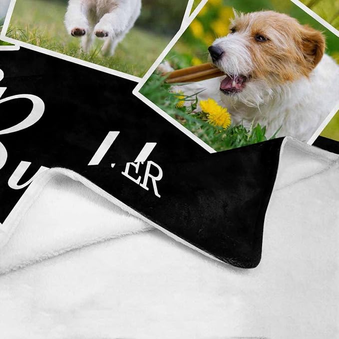 Artsadd Custom Memorial Blanket with Photos and Name-in Loving Memory Gifts Personalized for Loved Ones Lost-Remembrance Blankets for Dogs Cats Pets Lover-Dogs