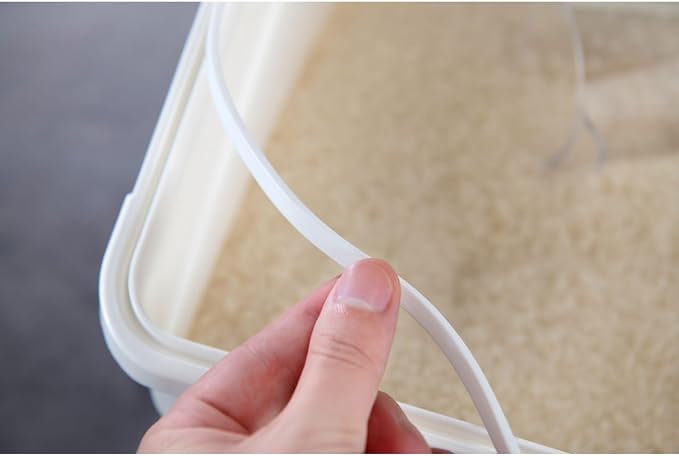 10 Liter / 20 lbs Rice Storage Container with Measuring Cup, BPA free, For Rice | Grain | Pet Food | Flour, 2 count, White