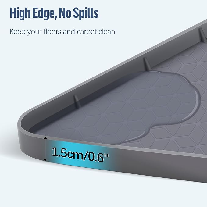Pee Pad Holder for Dogs 34''x22'' Silicone Puppy Pee Pad Tray, Dark Gray | Extra Large Dog Potty Tray Leak-Proof, High Edge, No Spill Training Pads for Floor Protection, No Pee Pads
