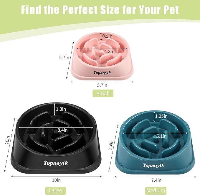 Yopnoyik Slow Feeder Dog Bowls for Healthy Eating, Non-Slip and Anti-Choking Design, Reduces Bloating & Overeating for Large Dogs, Easy to Clean