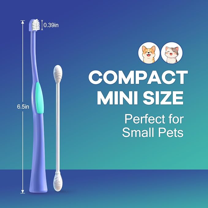 Deep-Clean Pet Toothbrush for Cats & Small Dogs, 20° Grip | Medium-Soft Care. Better Plaque Lift. Hygienic Standing Base. Secure 20° Grip. Daily Brushing Comfort.