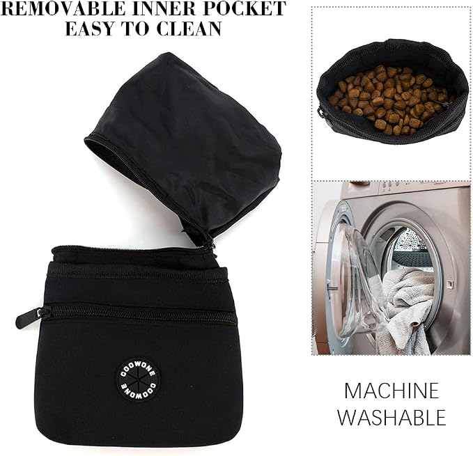 Dog Treat Pouch with Pet Training Clicker, Detachable Dog Puppy Training Treat Bag, 900D Oxford Cloth Magnetic Closure Small Dog Poop Bag Holder for Travel or Outdoor Use