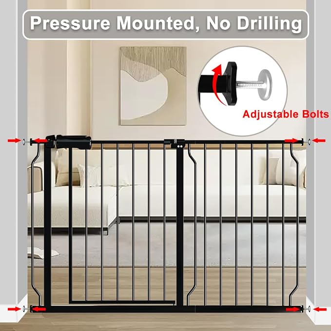 Fairy Baby Safety Gate 14.17 inch Extension for Extra Wide Baby Gate Dog gate Pressure Mounted Walk Through Pet Gate Black