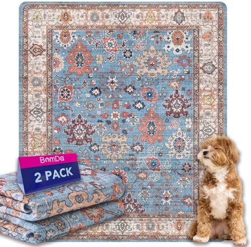Non-Slip Washable Pee Pads for Dogs, 2 Pack Super Absorbent and Leak-Proof Reusable Puppy Pads, Pet Training Pads Protect Against Urine Leakage, Soft, Quick-Dry(36x41In)