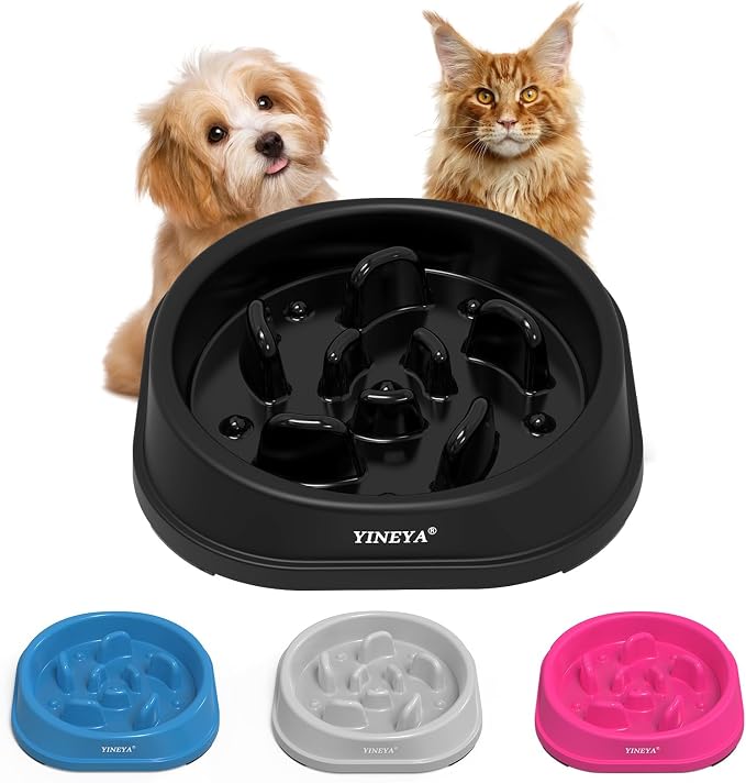 YINEYA Anti-Choking Slow Feeder Dog Bowls Small Size Dog, Slow Feeder Cat Bowl, Supplies and Puzzle for Pet