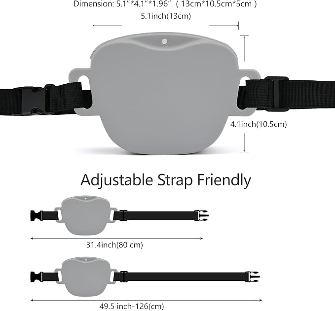 AUDWUD Magnetic Silicone Dog Treat Pouch with Adjustable Belt | Fits All Waist Sizes.Hands free with adjustable strap 31"-49.5",Magnetic spill proof seal for active,flexible