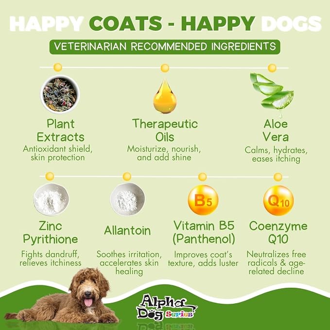All Stages Dog Grooming Natural Dog Shampoo and Conditioner with Aloe Vera, pH balanced Shampoo for Dogs, Tear-Free, Moisturizing Dog Shampoo for Sensitive Skin - 26.4 Oz