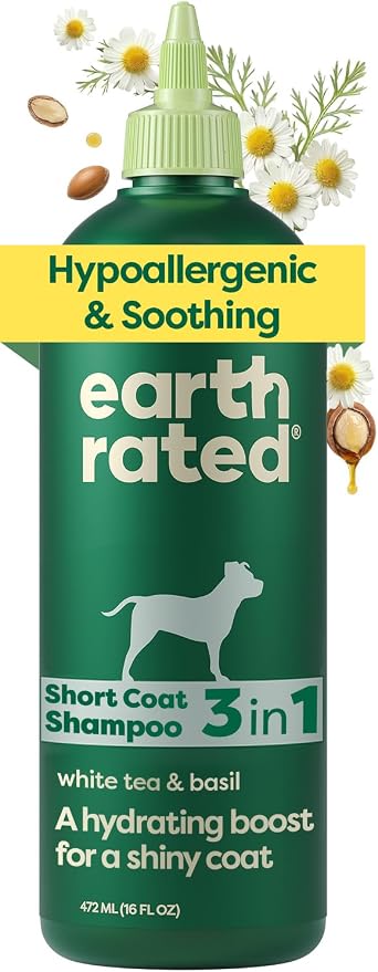 Earth Rated Hypoallergenic 3-in-1 Soothing Dog Shampoo & Conditioner for Dogs & Puppies, Deodorizing, 98.5% Natural Origin Ingredients, 16 oz