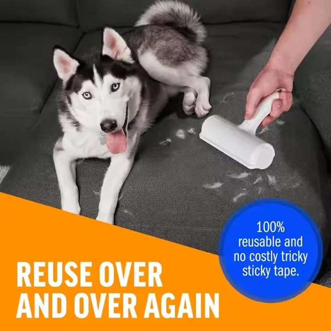 3-Pack Pet Grooming Kit for Dogs & Cats Self-Cleaning Slicker Brush, Deshedding Grooming Glove & Reusable Lint Roller Removes Loose Hair, Fur & Tangles, Easy to Clean