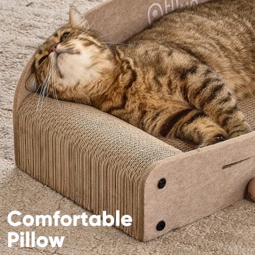 FUKUMARU Large Cat Scratcher Bed, 26 Inch Cat Scratching Bed Sofa Indoor