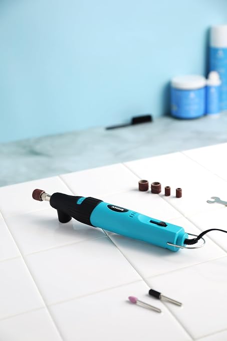 Andis 66820 EasyClip 2-Speed Pet Nail Grinder, Blue | All-in-one kit: drum attachments, sanding wheels, grinding stone, dog nail clipper alternative