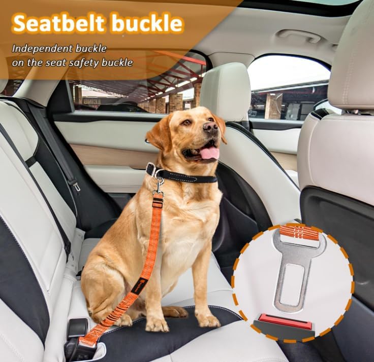 Laqibak Removable Dog Seat Belt Harness for Car, 3 in 1 Pet Seatbelt Leash