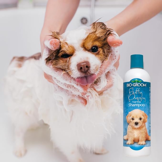 Bio-Groom Fluffy Puppy Tear-Free Shampoo - Dog Bathing Supplies, Puppy Shampoo, Cat Grooming Supplies for Sensitive Skin, Cruelty-Free, Product Made in USA, Tearless - 12 fl oz 1-Pack