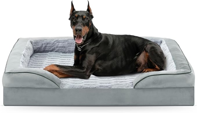 FURTIME Orthopedic Extra Large Dog Bed, Waterproof Dog Beds, 48x35x6.5 Supportive Foam Pet Couch Bed with Removable Washable Cover and Nonskid Bottom
