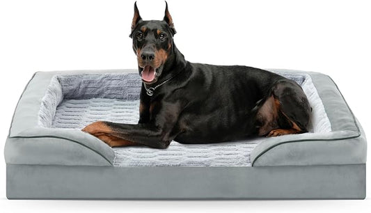 FURTIME Orthopedic Extra Large Dog Bed, Waterproof Dog Beds, 48x35x6.5 Supportive Foam Pet Couch Bed with Removable Washable Cover and Nonskid Bottom