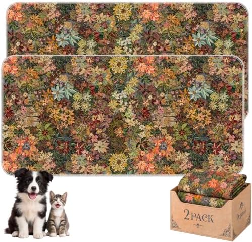 Washable Pee Pads for Dogs,Super Absorbent Reusable Puppy Potty Training Pads,Waterproof,Leak-Proof & Non-Slip Potty Pads for Floor,Whelping,Crates,Bed(Forest Bloom, 36"x72")