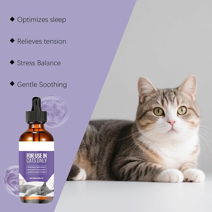 Cat Melatonin for Anxiety Relief & Calming – Helps Promote Restful Sleep, Relaxation for Grooming, Travel & Vet Visits – Melatonin for Cats, Cat Sleep Aid for Feline Stressful Emotions
