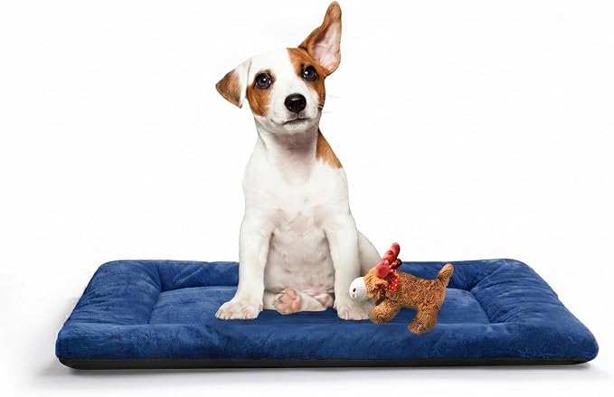 Dog Crate Pad Washable Dog Bed for Crate Medium Cozy Mat 30-Inch Navy Blue | Ultra Soft Kennel Pad,Anti-Slip Bottom,Fits for Most Metal Crates,Comfortable Sleeping Pet Mat
