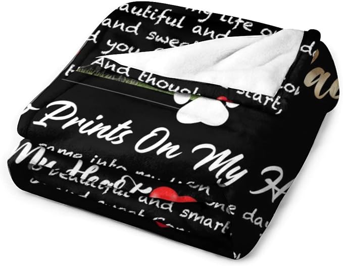 Artsadd Custom Dog Memorial Blanket, 60x80 inches, Fleece, Quilt, Pet Memorial Blanket, Black