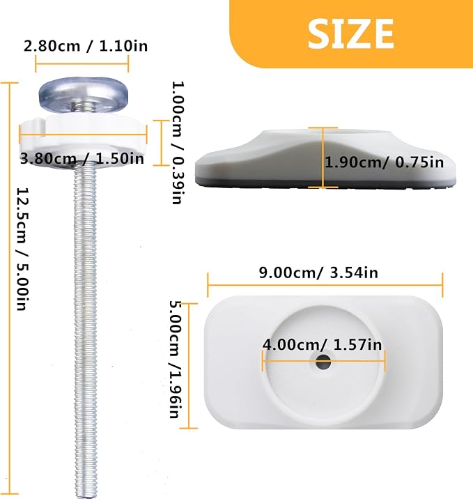 Baby Gate Extender Extension, 4 Pack Baby and Pet Babys Gate Replacement Parts, M8 (8mm) Replacement Bolt Part for Babys and Pet Pressure Mounted Safety-Gates, Extra Long Tension Gates Extender