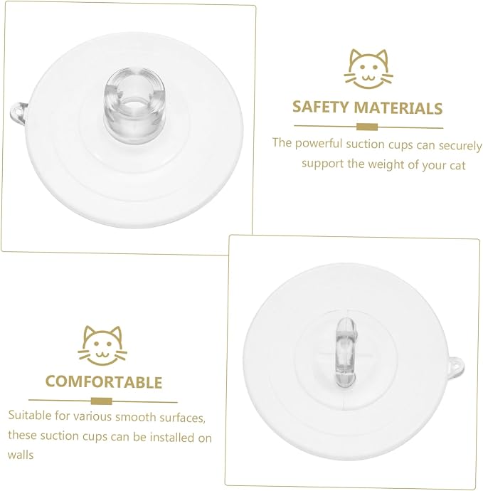 Toyvian 8Pcs Cat Window Perch Suction Cup Strong Crosshole Ring Design for Cats Transparent Window Mounts for Efficient Space Management Smooth Surfaces