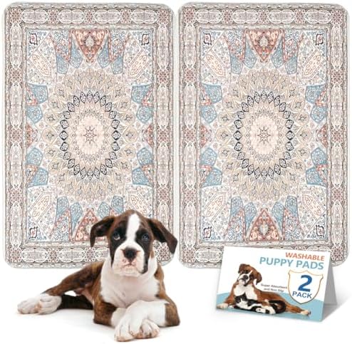 Washable Pee Pads for Dogs, 2 Pack Reusable Puppy Training Pads 32"x48" Super Absorbent Dog Pee Pad Waterproof Dog Training Pads, Non-Slip Potty Pads, Whelping Pads