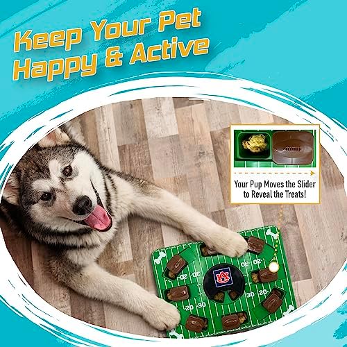 Pets First NCAA Auburn Tigers Puzzle Toy, Puzzle Treat Dog Toy, Interactive Dog Treat Toy, Dog Puzzle Feeding Slow Toy