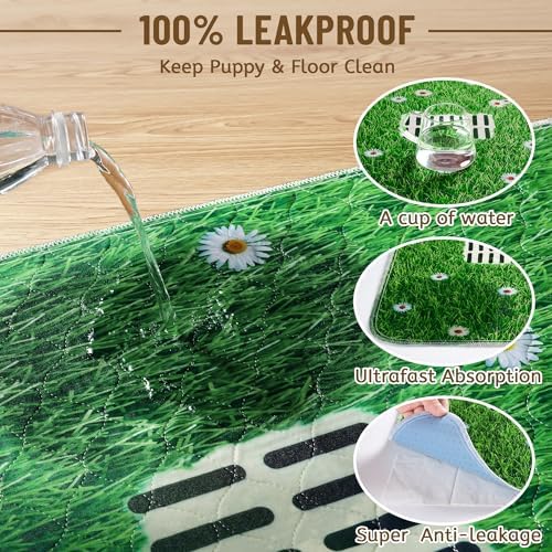 Aitmexcn Washable Dog Pee Pads, 2 Pack Large Lawn Puppy Pads, 36'' x 48''