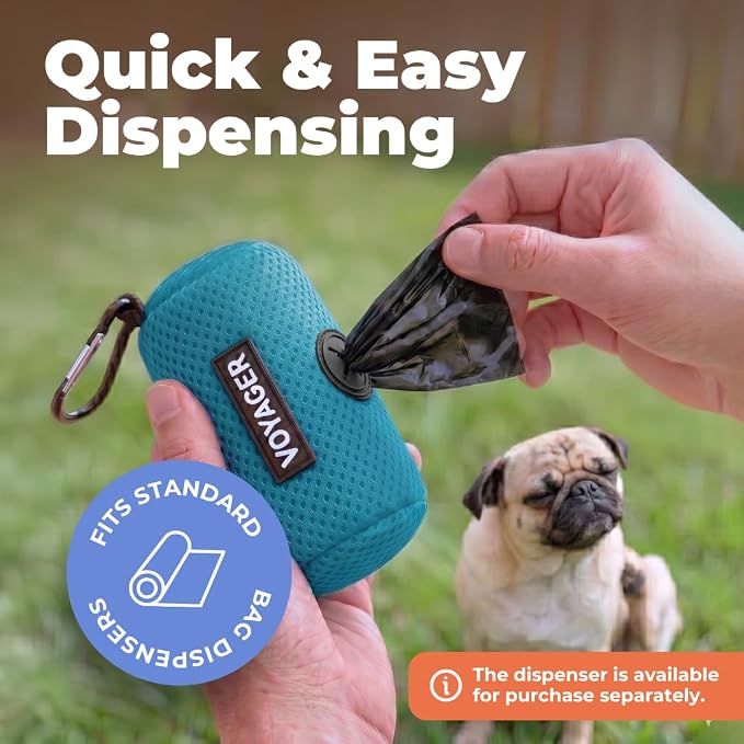Best Pet Supplies Dog Poop Bags for Waste Refuse Cleanup, Doggy Roll Replacements for Outdoor Puppy Walking and Travel, Leak Proof and Tear Resistant, Thick Plastic - Black (Unscented), 150 Bags