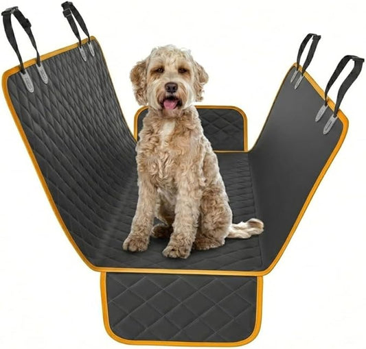 Active Pets Dog Car Seat Cover for Back Seat, Waterproof Pet Hammock Protector, Durable Nonslip Seat Protection SUV Truck, Standard 53"x56", Orange