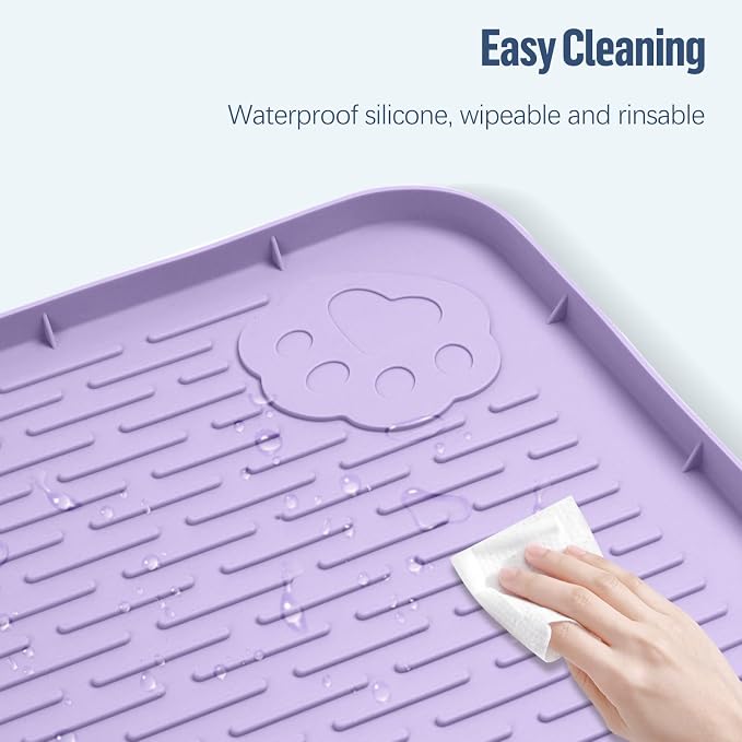 Pee Pad Holder for Dogs 50''x35'' Silicone Puppy Pee Pad Tray, Purple | Extra Large Dog Potty Tray Leak-Proof, High Edge, No Spill Training Pads for Floor Protection, No Pee Pads